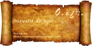 Oszvald Ákos névjegykártya